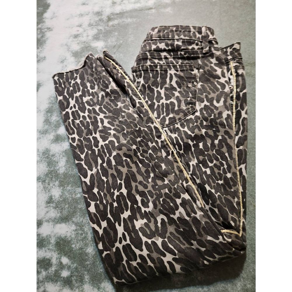 DRIFTWOOD Jackie Skinny Ankle Jeans in Blk/Grey Animal Print sz 28x28 - Picture 4 of 5